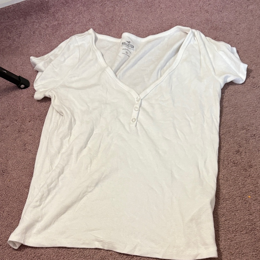 Hollister White Short Sleeve Tee